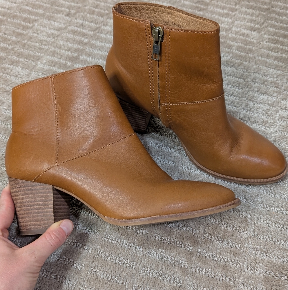 Madewell Rosie Leather Ankle Boot In English Saddle Size 6.5 - Picture 2 of 7